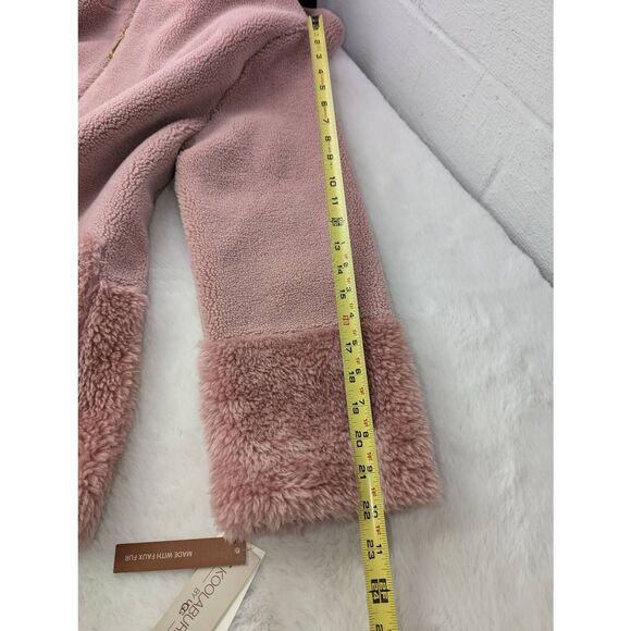 Koolaburra by UGG Hooded Faux Fur‎ Coat in Pink Ice Sz M Medium NWT Mob Wife - Picture 8 of 11